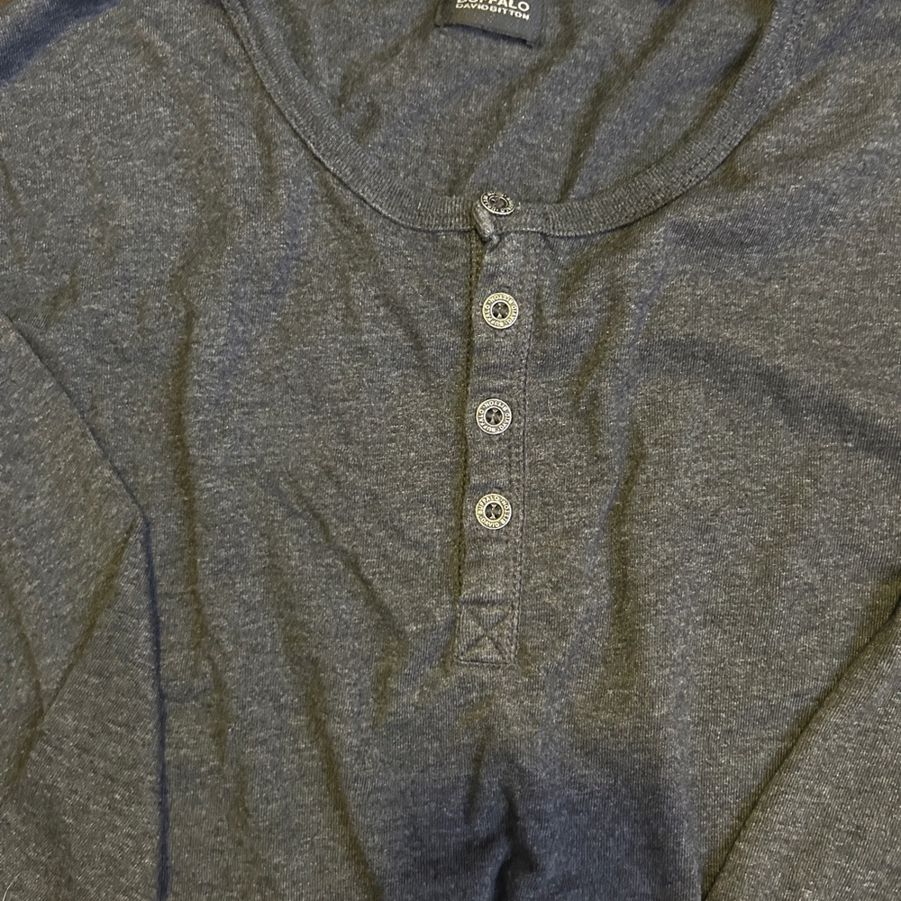 Buffalo David Bitton Charcoal Long Sleeve Henley - Picture 2 of 5